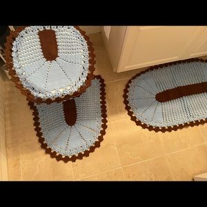 Handmade Crotchet/Knit 3 piece bathroom set
